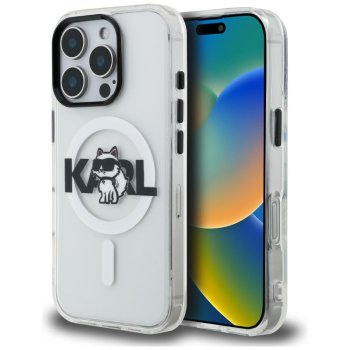 Karl Lagerfeld IML Choupette Sketch MagSafe vāciņš iPhone 16 Pro Max, Caurspīdīgs