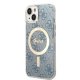Apple iPhone 14 6.1\" Guess 4G Print MagSafe Case Cover (GUBPP14SH4EACSB) + Charger, Blue