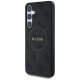 Guess Leather 4G Colored Ring MagSafe vāciņš Samsung Galaxy S25, melns