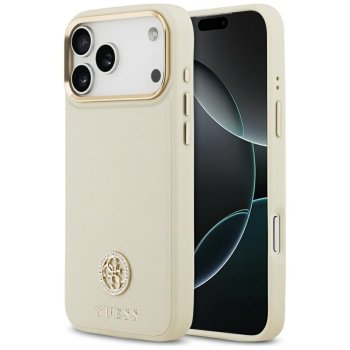 Guess Grained Strass Logo MagSafe Phone Case Cover iPhone 17 Pro Max - beige