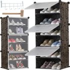 Multilevel Modular Shoe Rack Shelf Stand Organizer, 6 Shelves