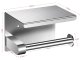Toilet Paper Holder with Phone Shelf, Wall Mount Brushed Stainless Steel for Bathroom