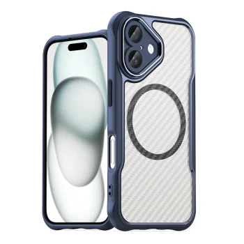 Силиконовый чехол Leading Series MagSafe для iPhone 16, синий