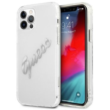 Чехол Guess для iPhone 12 Pro Max Vintage Script, прозрачный