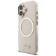Чехол Guess IML Script Metal MagSafe для iPhone 17, Розовый