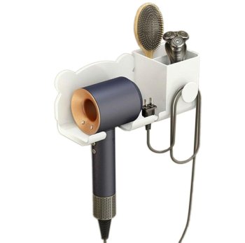 Sienas Turētājs Matu Žāvētājam, Balts | Hair Dryer Holder