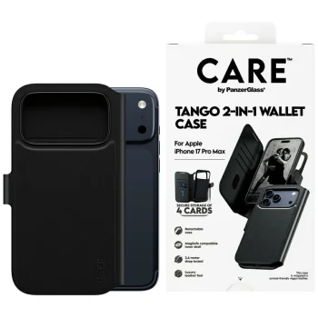 PanzerGlass iPhone 17 Pro Max atverams vāciņš maciņš grāmatiņa Feature Tango 2in1 MagSafe, melns