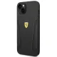 Ferrari iPhone 14 Plus vāciņš Leather Stamp Sides, melns