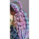 Soulima sintētiskie mati Ombre, zili/violeti, 60 cm