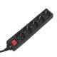 Удлинитель Maclean MCE227G с выключателем, 5 розеток (Schuko), 5м, Черный