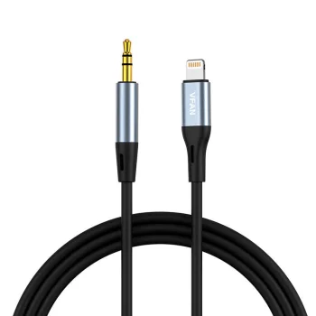 Аудиокабель Vipfan L05 Lightning - mini jack 3.5 мм AUX, 1 м, серый