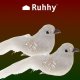 Eglīšu rotājumi putni ar klipsi 2 gab., balti, Ruhhy 22338