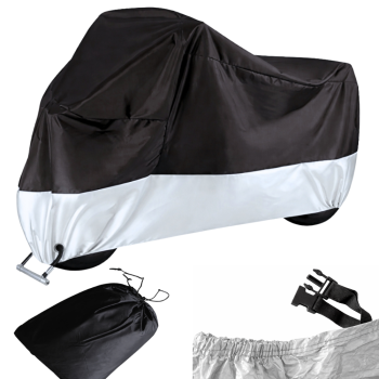 Waterproof Bike and Motorcycle Cover 200x130 cm UV Protection, Silver