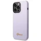 Guess iPhone 14 Pro vāciņš Silicone Vintage Gold Logo, violets