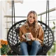 Подвесное кресло-гамак Sofotel BOHO для дома и сада, черный