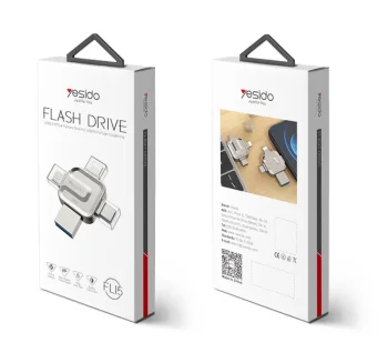 4-in-1 OTG USB 3.0 zibatmiņa Yesido FL15 16GB, sudraba