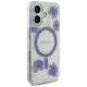 Guess Resin Flowers Glitter MagSafe vāciņš Apple iPhone 16, violets