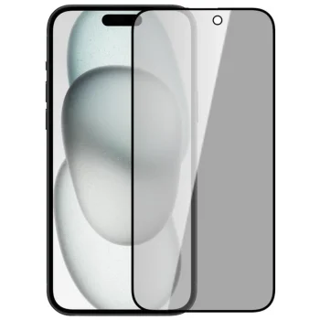 Nillkin Privacy aizsargstikls iPhone 15 Plus, melns