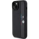 BMW iPhone 15 Plus / 14 Plus vāciņš Perforated Tricolor Line, melns