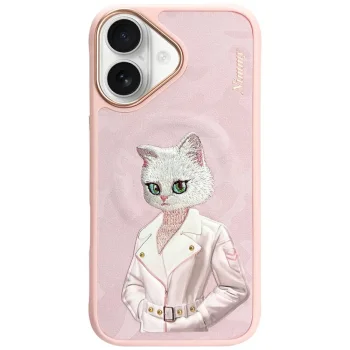 Nimmy Fashion Cute Pet MagSafe vāciņš Apple iPhone 16 rozā
