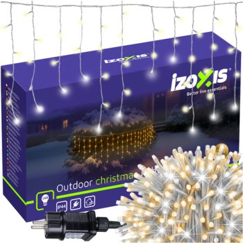 Izoxis 26858 Outdoor LED Icicle Lights 100 LED 6m Warm White