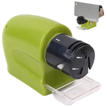 Electric Sharpener for Knives, Scissors, and Tools, Green