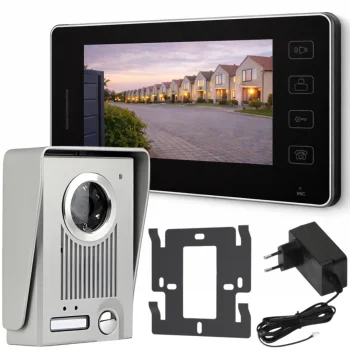 Vadu video domofons ar LCD monitoru un nakts redzamību, melns