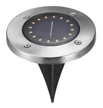 Garden solar lamp with 16 LED, metal finish, black