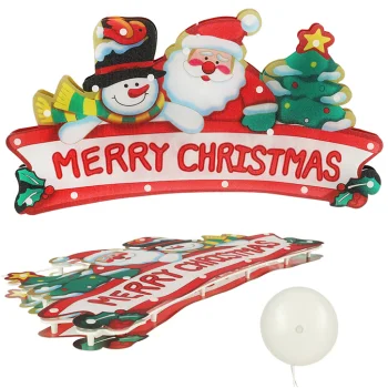 Подвесное светодиодное новогоднее украшение на окно Merry Christmas XXL...
