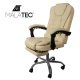 Ergonomic Office Chair with Reclining Function and Footrest Malatec 23287, Beige