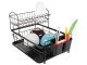 2-Tier Dish Drying Rack with Tray, Black