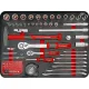 Holzmann WZK167PRO instrumentu koferis-ratiņi, 167 gab., sarkans