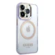 Чехол Guess для iPhone 14 Pro Gold Outline MagSafe, фиолетовый
