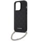 Karl Lagerfeld iPhone 14 Pro Case Saffiano Monogram Chain, Black