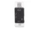 Kompakts SD un MicroSD karšu lasītājs ar USB, USB-C, Micro USB, melns