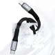 Dudao L10C USB-C uz USB-C kabelis PD 100W 5A 0.23m, melns