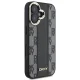 DKNY Leather Checkered Mono Pattern MagSafe vāciņš priekš iPhone 16 Plus, melns