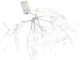 Halloween LED gaismas virtene Skeleti, 2m, 10 LED, silti balta