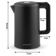 Elektriskā tējkanna Berdsen BD-710, 1.7 L, melna