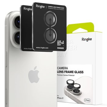 Ringke kameras rāmja aizsargs 2 gab. iPhone 17 - Melns | Camera Frame Protector 2-Pack Black