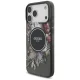 Чехол Guess IML Flowers Pearl Strap MagSafe для iPhone 17 Pro Max — черный