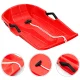 Plastic sledge with brakes and pull rope, red, 64 cm