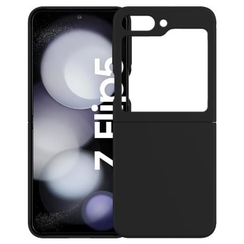 Samsung Galaxy Z Flip 5 ( SM-F731B/DS ) KALEBOL Solid Color Liquid Silicone+PC Case Cover, Black | Чехол...