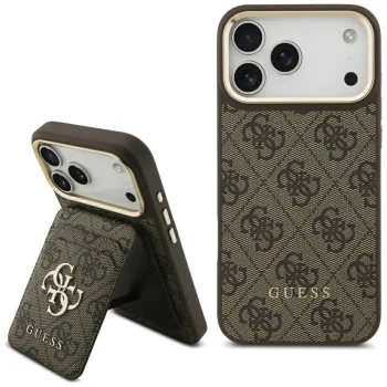 Чехол Guess 4G с кошельком MagSafe для iPhone 17 Pro Max - коричневый