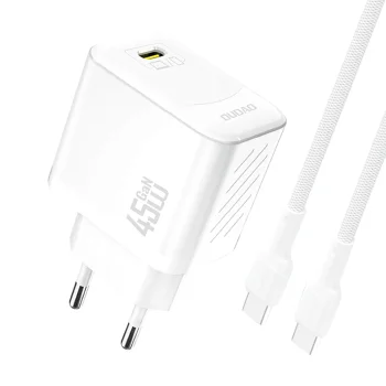Сетевое зарядное устройство Dudao A28C 45W GaN + кабель USB-C, белое
