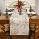 Christmas Table Runner with Snowflakes 33x183 cm, White and Gold