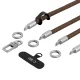 Tech-Protect C10S tālruņa pleca siksna (114 cm) un rokas siksna (31 cm), brūna