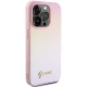 Чехол Guess для iPhone 14 Pro Saffiano Iridescent Script, розовый
