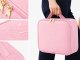 Makeup Case with LED Lighted Mirror, Travel Cosmetic Organizer for Women, Pink