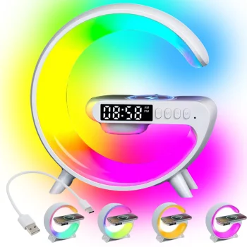 Многофункциональная настольная RGB LED лампа с беспроводной...